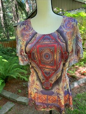 Appropriate Behavior Bohemian Paisley Print Scoop Neck Women's Top